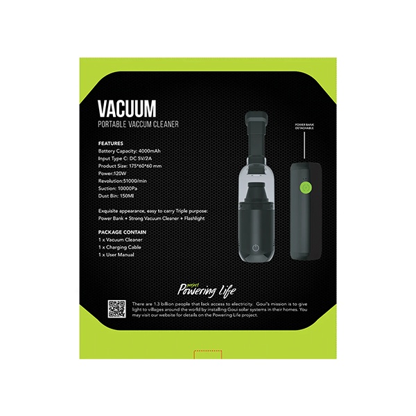 Goui Car VACCUM - Aspirateur de Voiture +PowerBank +Lampe torche