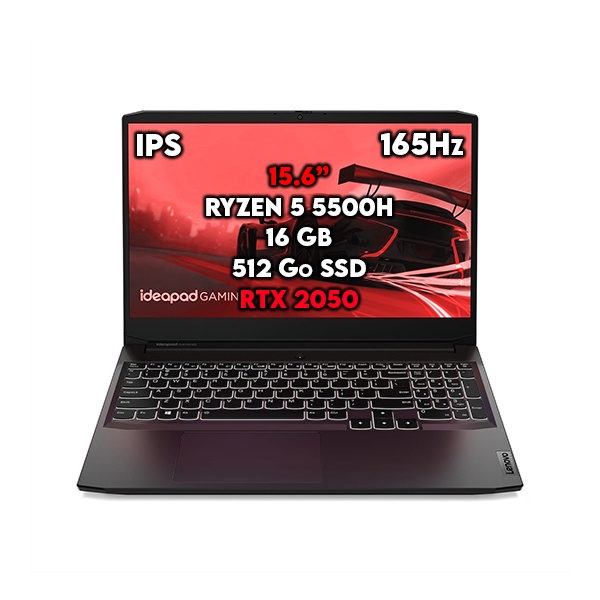 LENOVO GAMING 3 15ACH6 - Ryzen 5 5500H, RTX 2050, 16GB, 512GB
