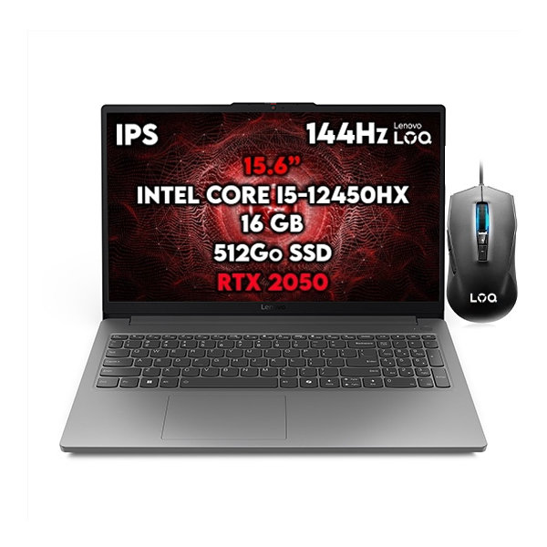 LENOVO LOQ 15IAX9E - Core™ i5 12th, RTX 2050, 16GB, 512GB