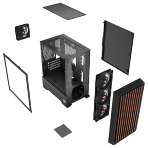 Boitier Pro SG WOOD MINI 4 FAN NOIR Maroc