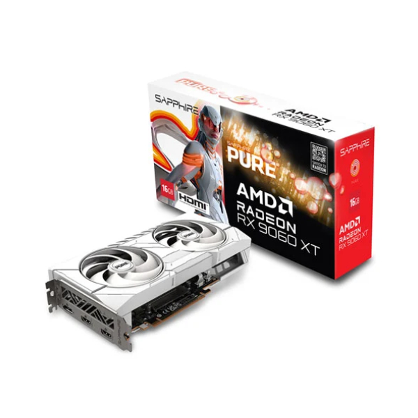 Sapphire PURE AMD Radeon RX 9060 XT OC 16GB ( Blanc )
